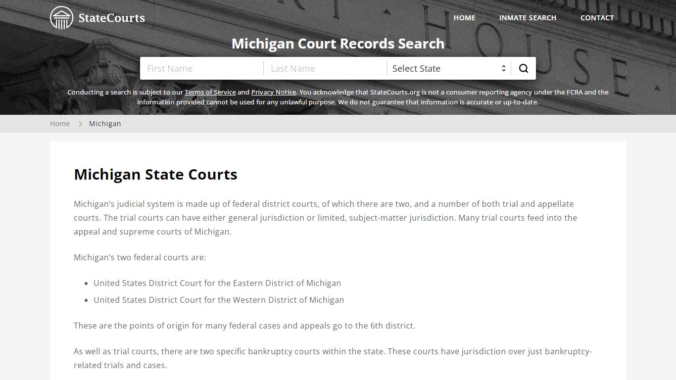 Michigan Court Records - MI State Courts